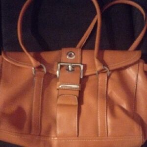 Elegant Orange Leather Tote